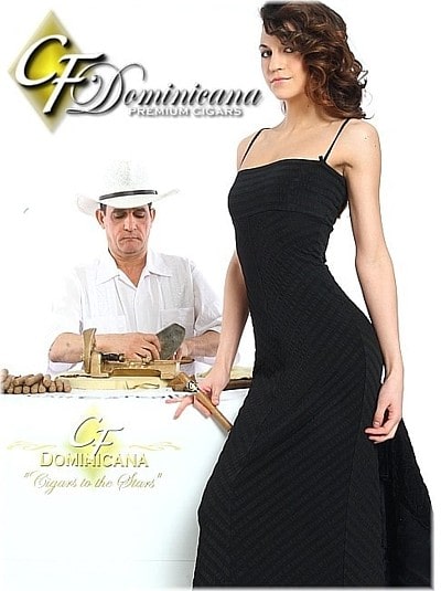 Cigar Server or Waitress pictured with cigar roller